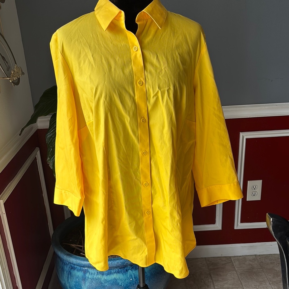 Bright Yellow Button-Up Shirt